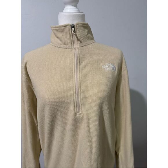 The North Face Glacier 100 beige hiking fleece 1/4 zip pullover sweater - Picture 3 of 10